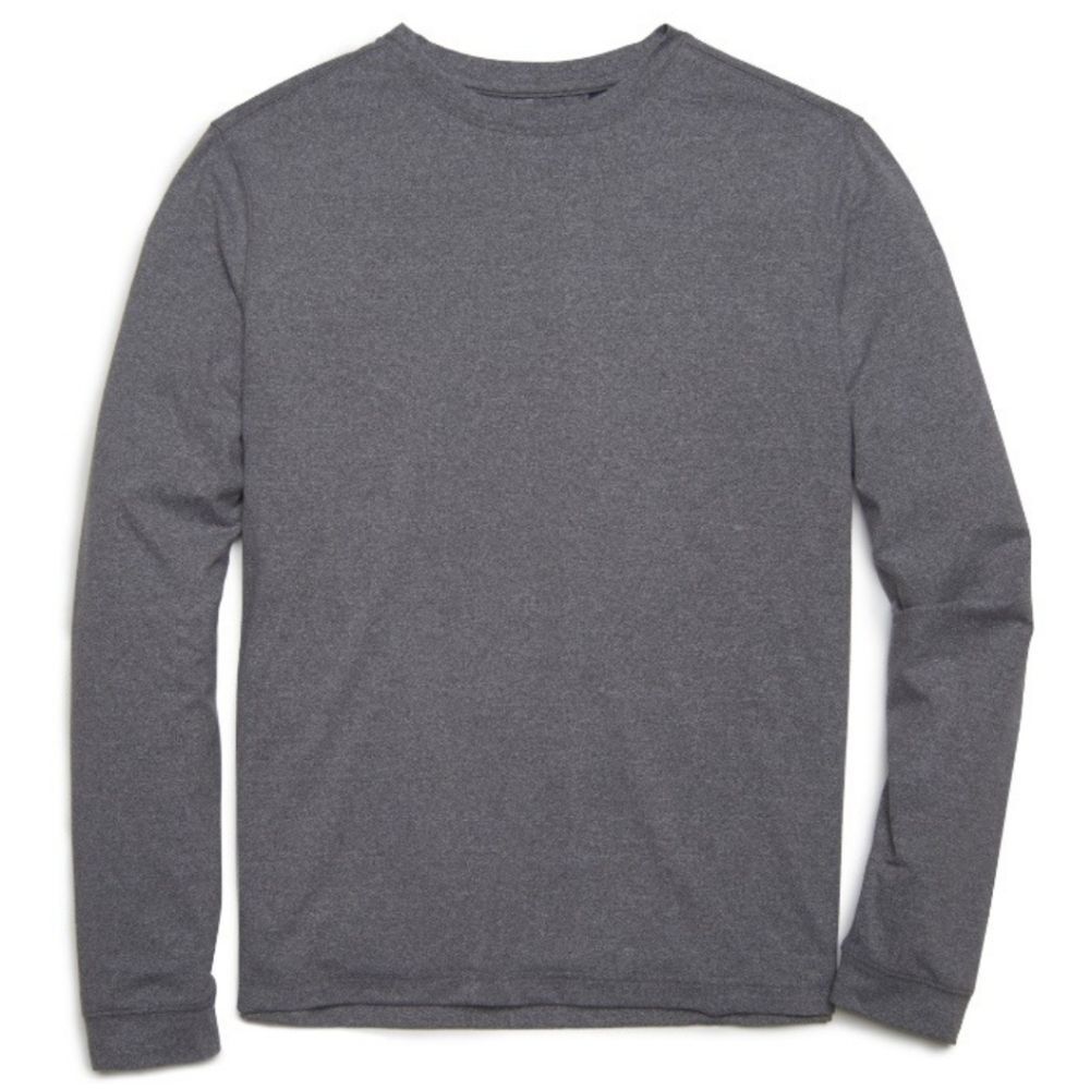 Scott Barber Long Sleeve Round Neck Pima Cotton T-Shirt Charcoal Gray Size L